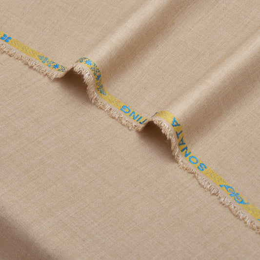 Sonata Premium Textured Warm Beige Unstitched Men’s Suiting Fabric