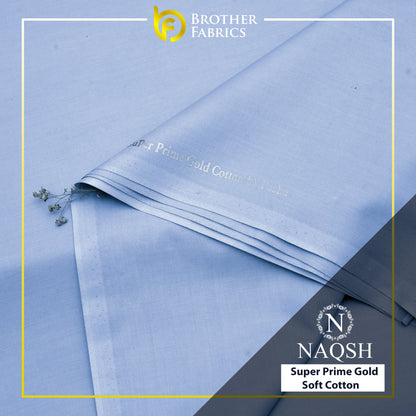 Brother Fabrics Naqsh Super Prime Gold Soft Cotton – Powder Blue | Premium Men's Unstitched Cotton Suit
