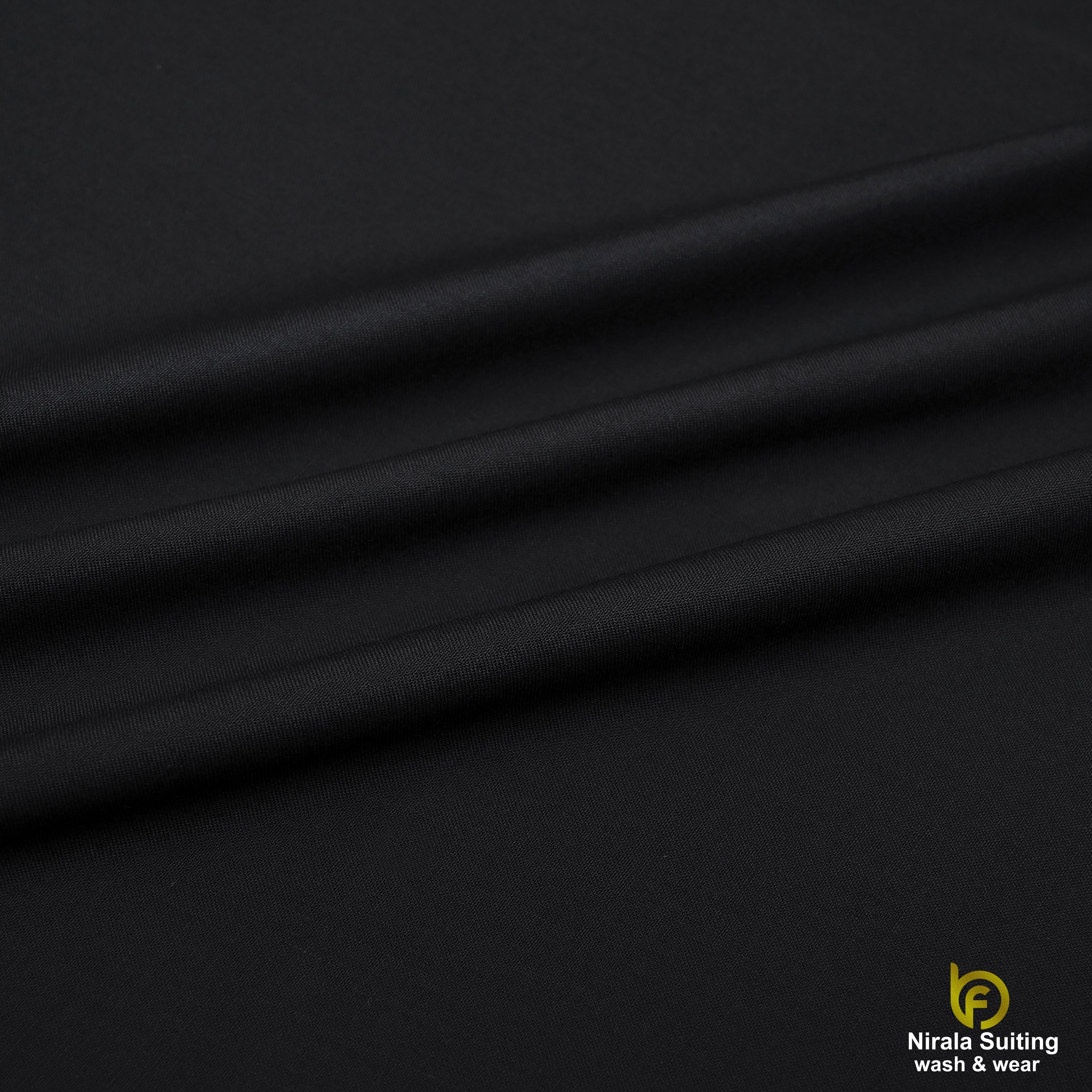 Brother Fabrics Nirala Gold – Midnight Black | Premium Wash & Wear Fabric