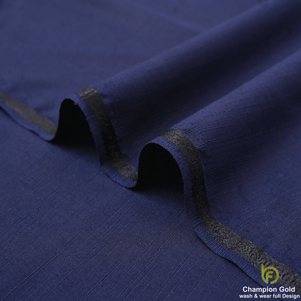 Champion Gold – Deep Sapphire Blue | Premium Wash & Wear Full Design Fabric