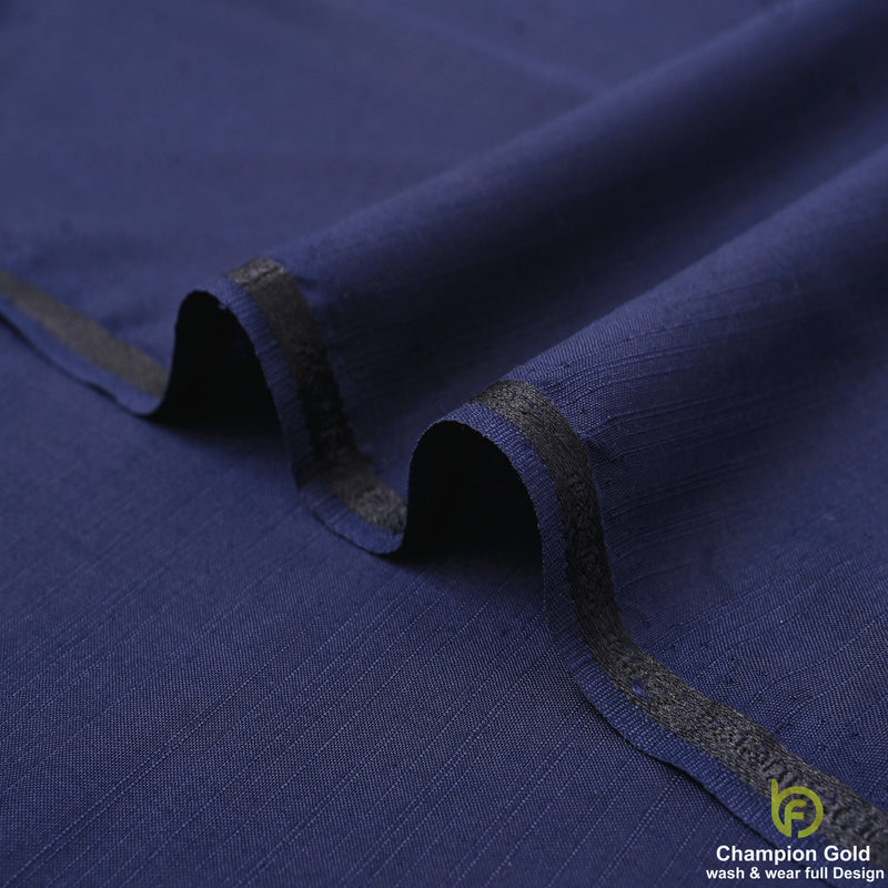 Champion Gold – Deep Sapphire Blue | Premium Wash & Wear Full Design Fabric