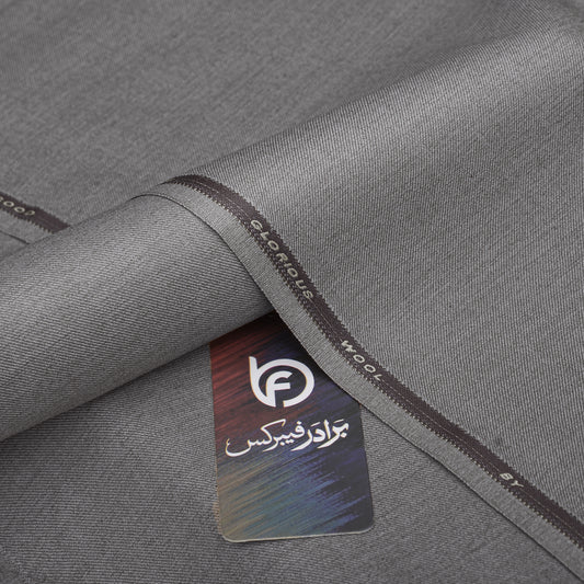 Brother Fabrics Glorious Wool Premium Medium Grey Unstitched Men’s Suiting Fabric