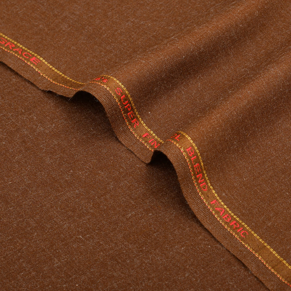 Grace Super Fine Wool Blend Bronze Brown Unstitched Men’s Suiting Fabric