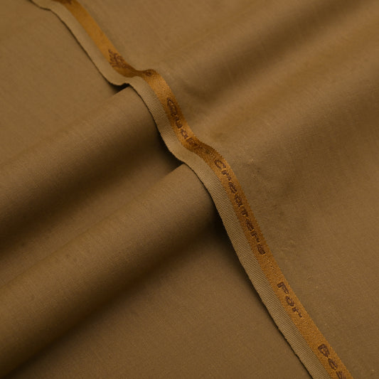 Classic Camel Tan Unstitched Wash & Wear Fabric for Men’s Suits-5