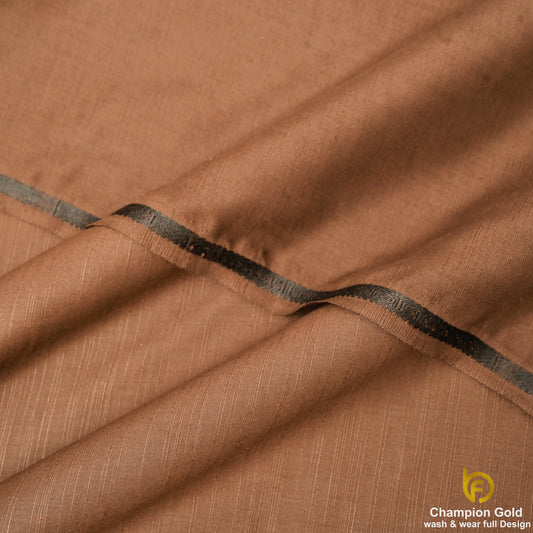 Champion Gold – Copper Brown | Premium Wash & Wear Full Design Fabric