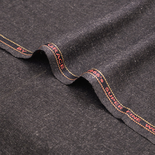 Grace Super Fine Wool Dark Charcoal Unstitched Men’s Suiting Fabric