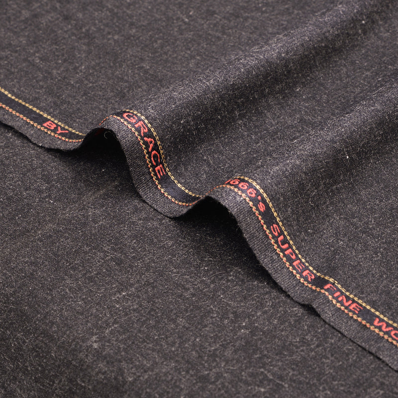 Grace Super Fine Wool Dark Charcoal Unstitched Men’s Suiting Fabric