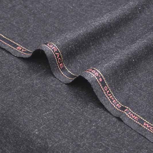 Grace Super Fine Wool Charcoal Grey Unstitched Men’s Suiting Fabric