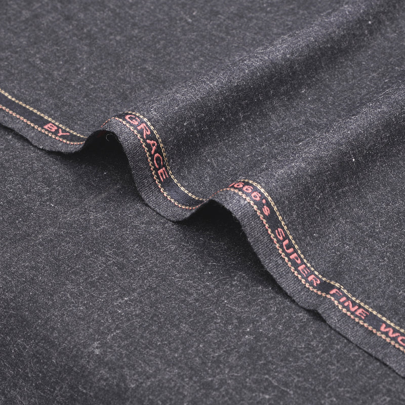Grace Super Fine Wool Charcoal Grey Unstitched Men’s Suiting Fabric