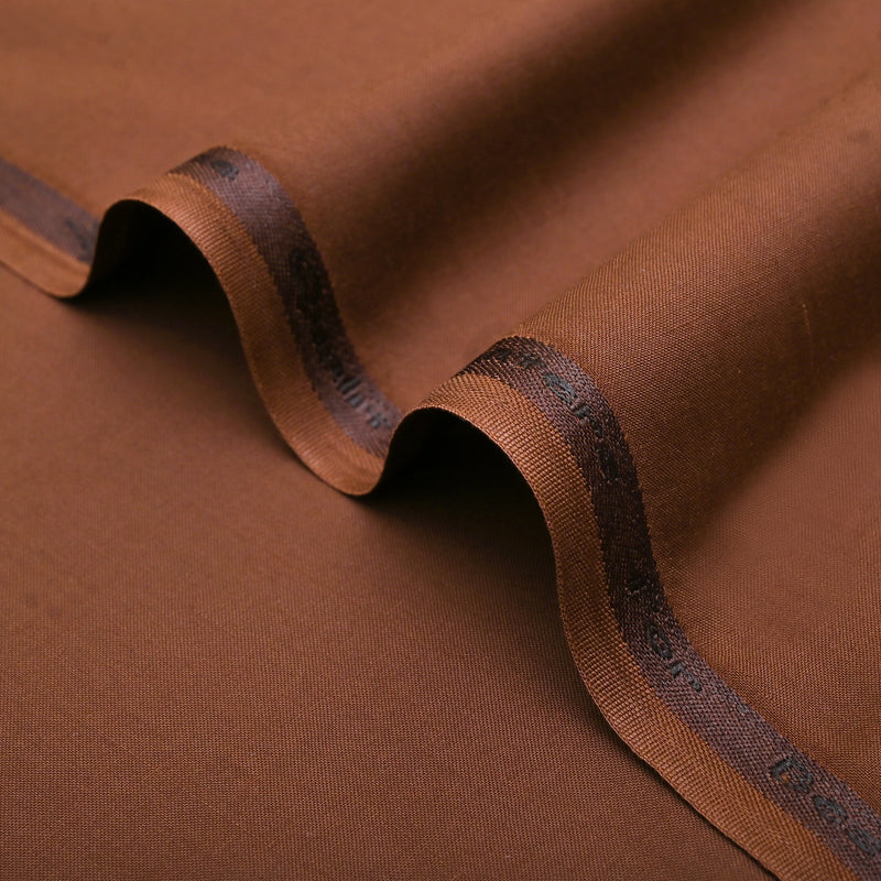 Classic Rust Copper Unstitched Wash & Wear Fabric for Men’s Suits-3