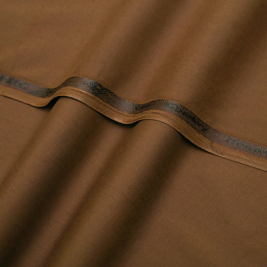 Classic Tobacco Brown Unstitched Wash & Wear Fabric for Men’s Suits-5