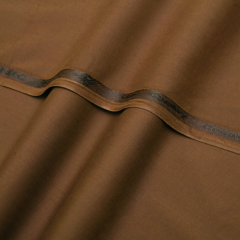 Classic Tobacco Brown Unstitched Wash & Wear Fabric for Men’s Suits-5