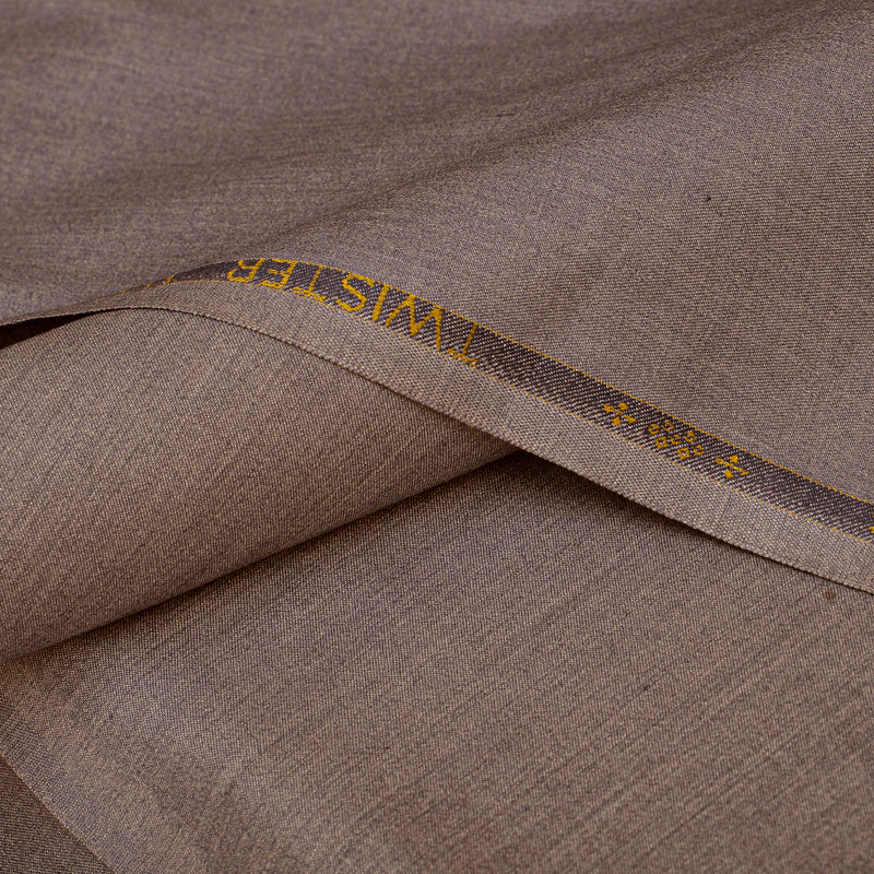 Twister Premium Warm Taupe-Brown Unstitched Men’s Suiting Fabric