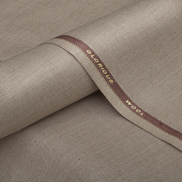 Glorious Wool Premium Warm Beige Unstitched Men’s Suiting Fabric