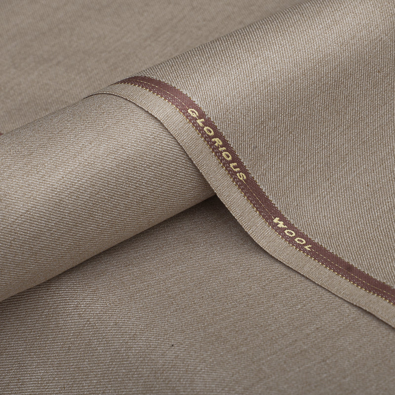 Glorious Wool Premium Warm Beige Unstitched Men’s Suiting Fabric