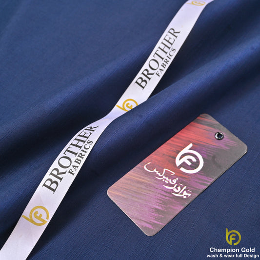 Champion Gold – Royal Navy | Premium Wash & Wear Full Design Fabric