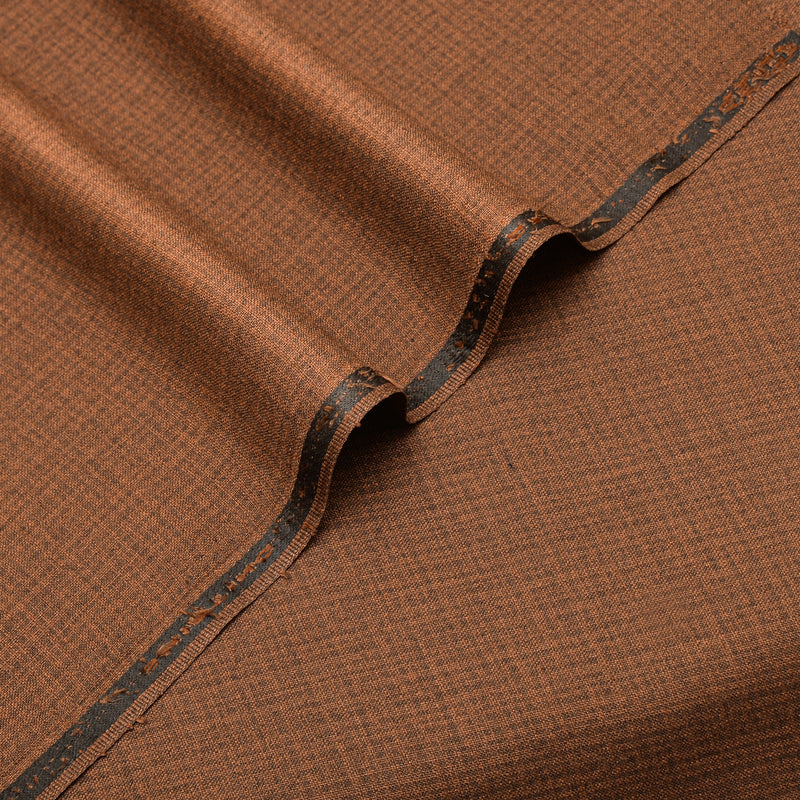 Premium Rich Cognac Brown Unstitched Men’s Suiting Fabric