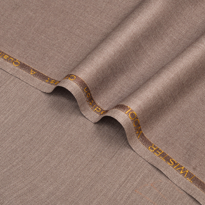 Twister Wool Premium Warm Taupe Unstitched Men’s Suiting Fabric