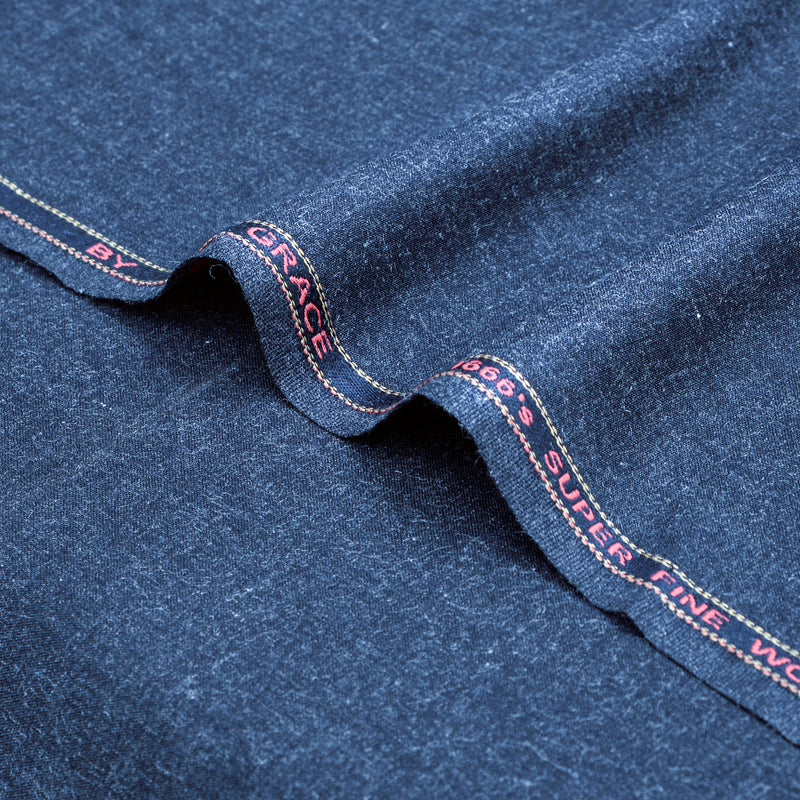 Grace Super Fine Wool Steel Blue Unstitched Men’s Suiting Fabric
