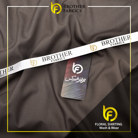 Brother Fabrics Floral Shirting Wash & Wear – Coffee Brown