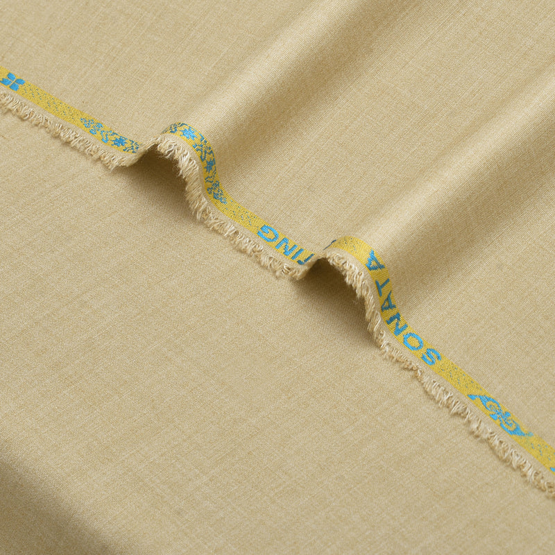 Sonata Premium Textured Light Khaki Gold Unstitched Men’s Suiting Fabric