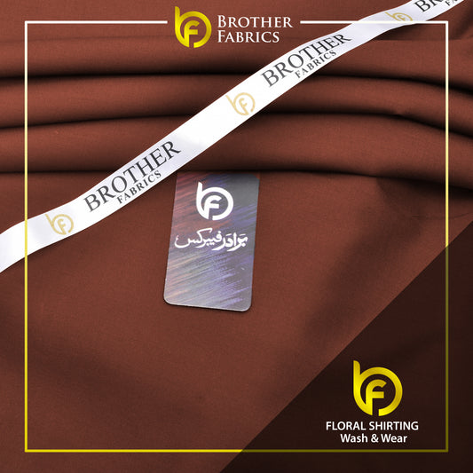 Floral Wash & Wear Shirting Fabric – Chestnut Brown