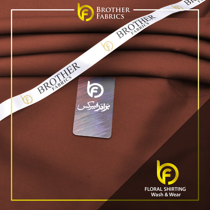 Floral Wash & Wear Shirting Fabric – Chestnut Brown