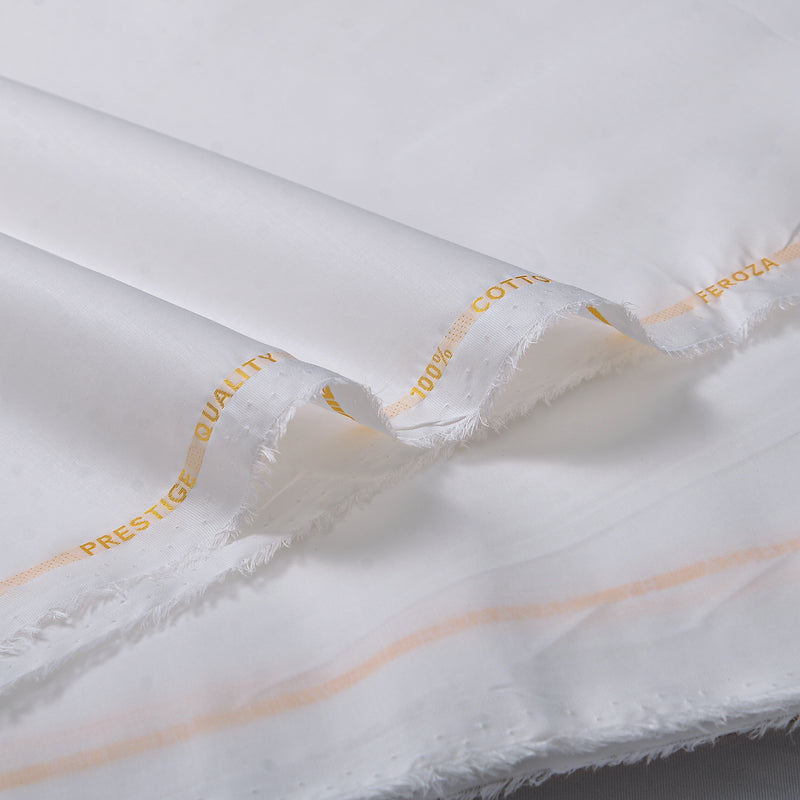 Premium Pure White Cotton Fabric with Elegant Peach Stripe Detailing – Soft, Refined & Timeless-7