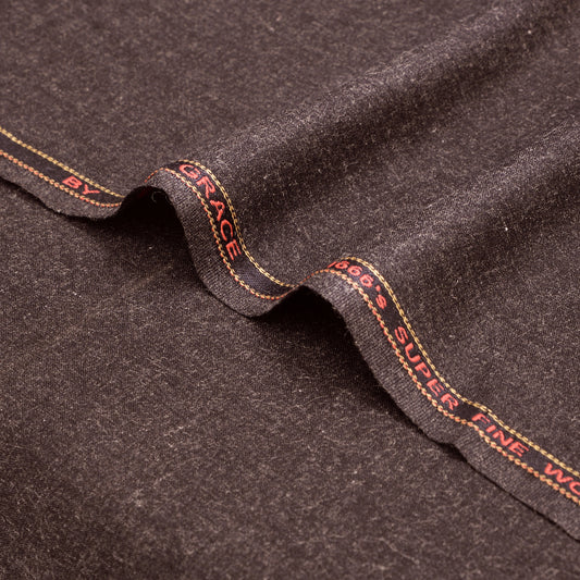 Grace Super Fine Wool Dark Espresso Brown Unstitched Men’s Suiting Fabric