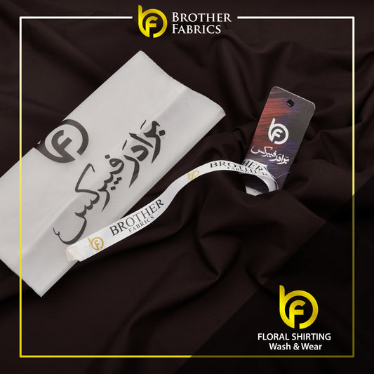 Brother Fabrics Floral Shirting Wash & Wear – Dark Chocolate Brown