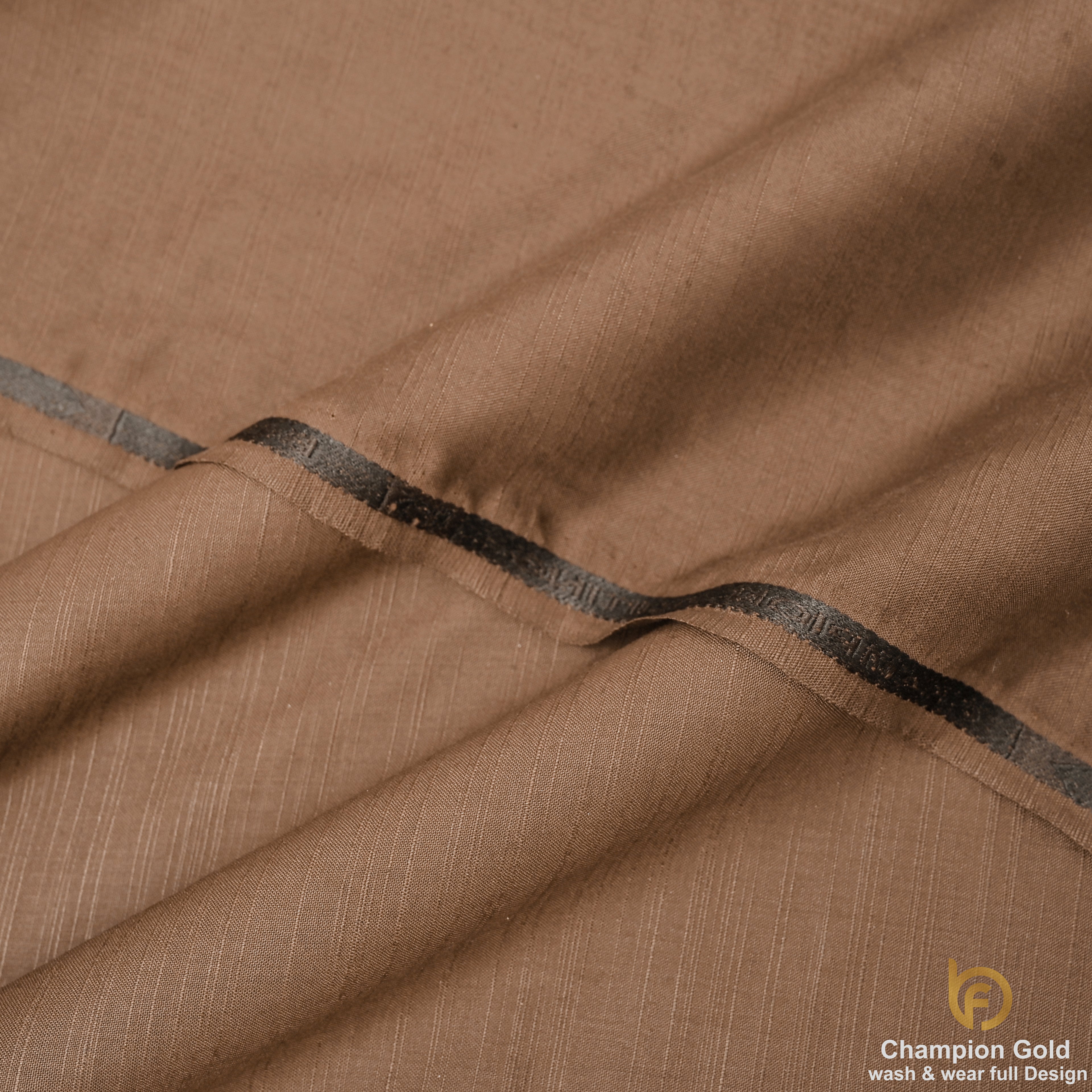 Champion Gold – Walnut Brown | Premium Wash & Wear Full Design Fabric