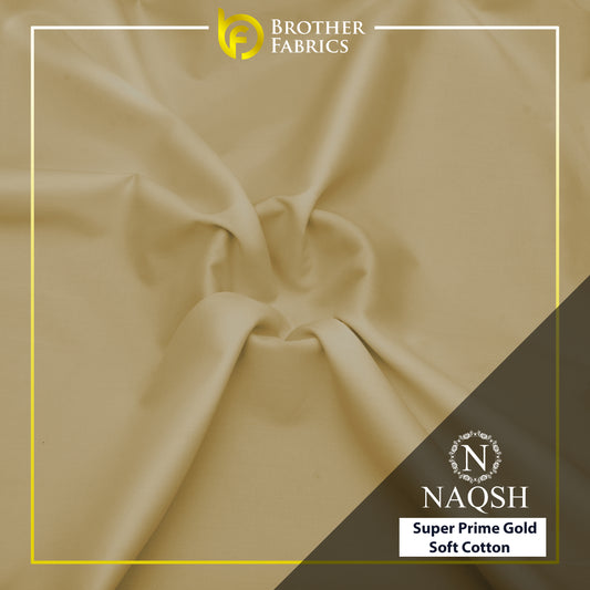 Naqsh Ivory Gold – Super Prime Gold Soft Cotton by Brother Fabrics