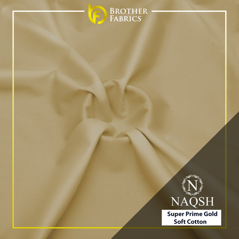Naqsh Ivory Gold – Super Prime Gold Soft Cotton by Brother Fabrics