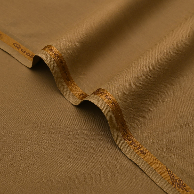 Classic Camel Tan Unstitched Wash & Wear Fabric for Men’s Suits-5