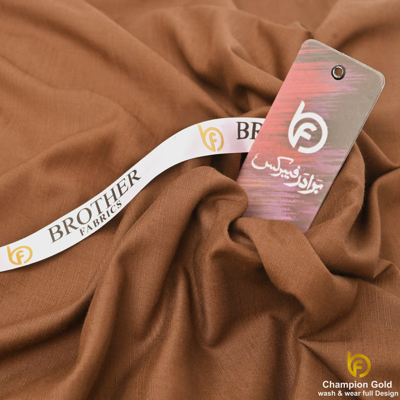 Champion Gold – Copper Brown | Premium Wash & Wear Full Design Fabric