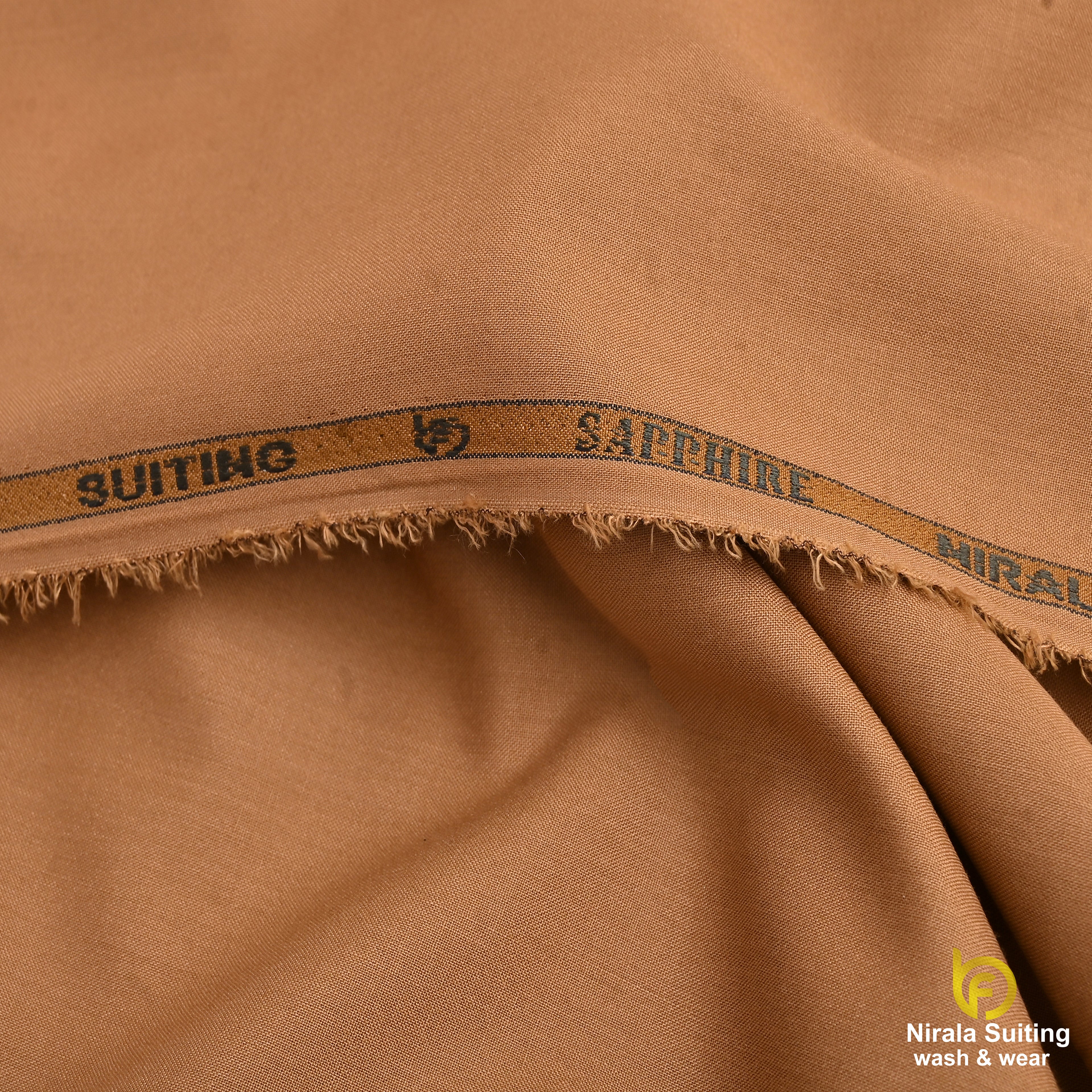 Brother Fabrics Nirala Suiting – Desert Camel | Premium Wash & Wear Fabric