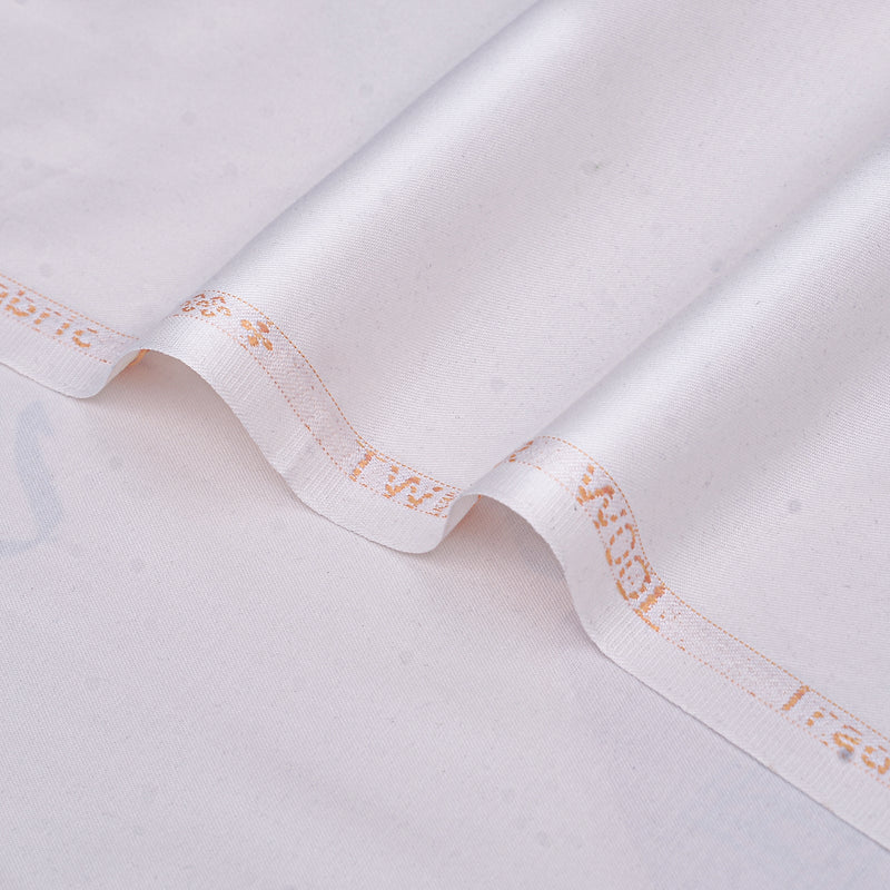 Twister Wool Premium Pure White Unstitched Men’s Suiting Fabric