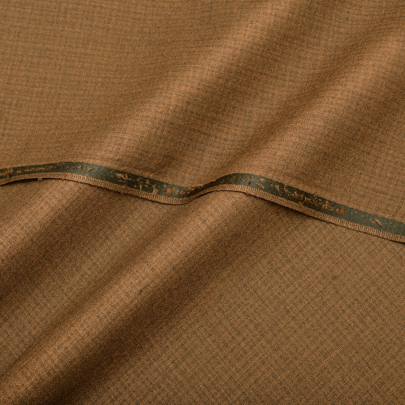 Premium Textured Golden Brown Unstitched Men’s Suiting Fabric