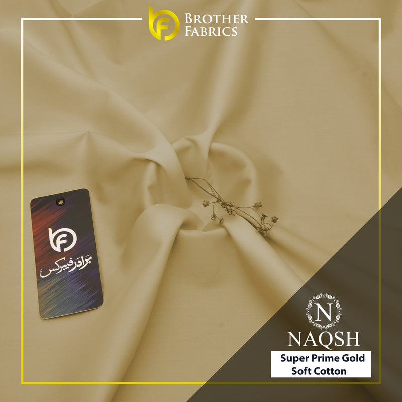 Naqsh Ivory Gold – Super Prime Gold Soft Cotton by Brother Fabrics