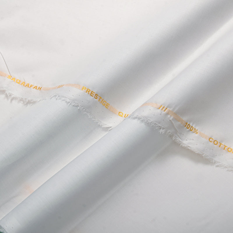 Premium Pure White Cotton Fabric with Elegant Peach Stripe Detailing – Soft, Refined & Timeless-7