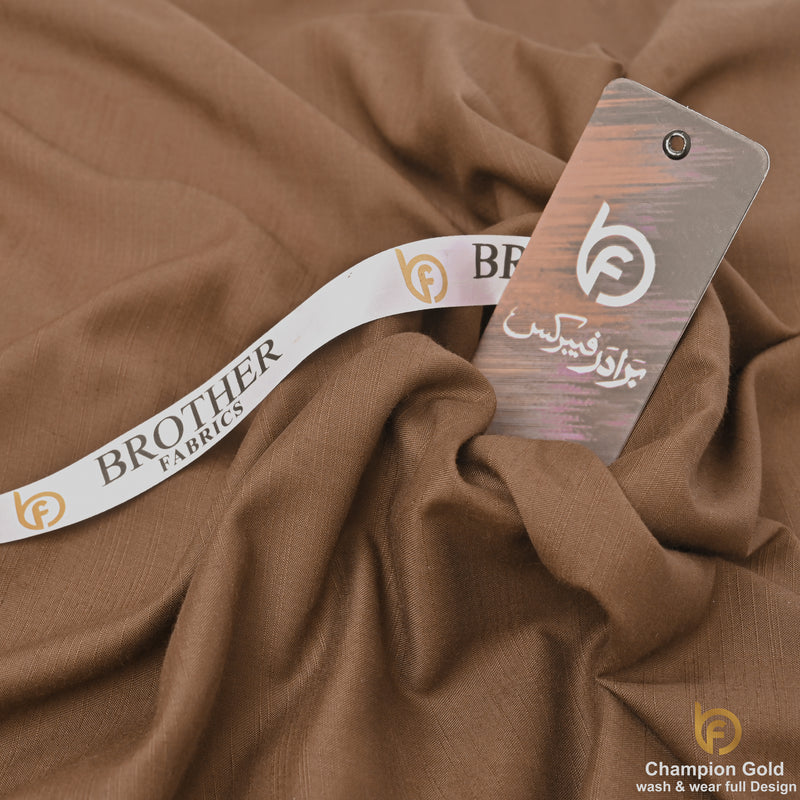 Champion Gold – Walnut Brown | Premium Wash & Wear Full Design Fabric