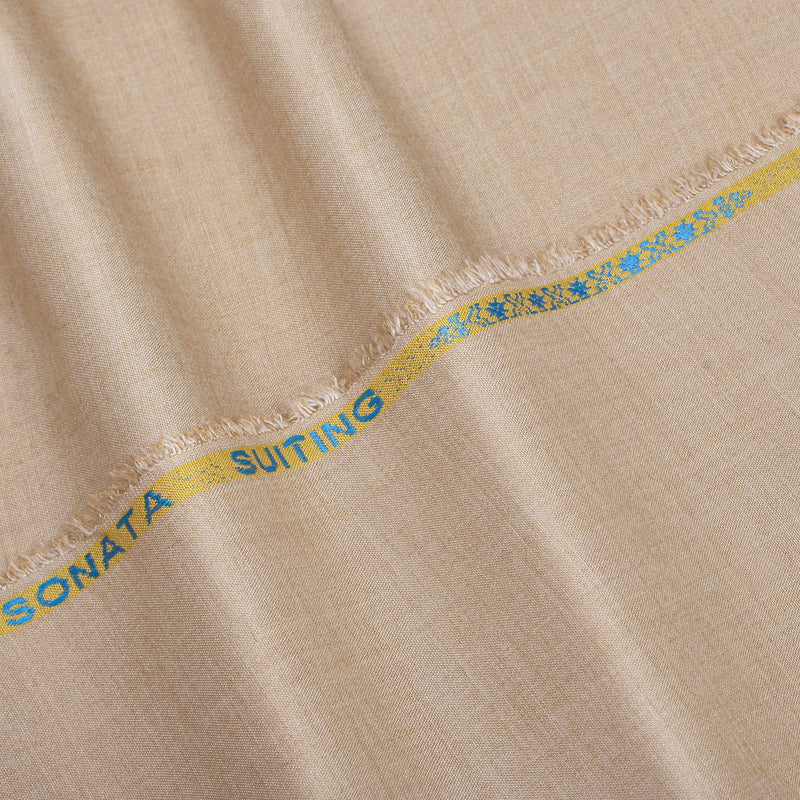 Sonata Premium Textured Warm Beige Unstitched Men’s Suiting Fabric