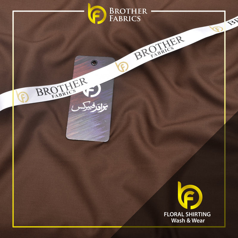 Brother Fabrics Floral Shirting Wash & Wear – Coffee Brown