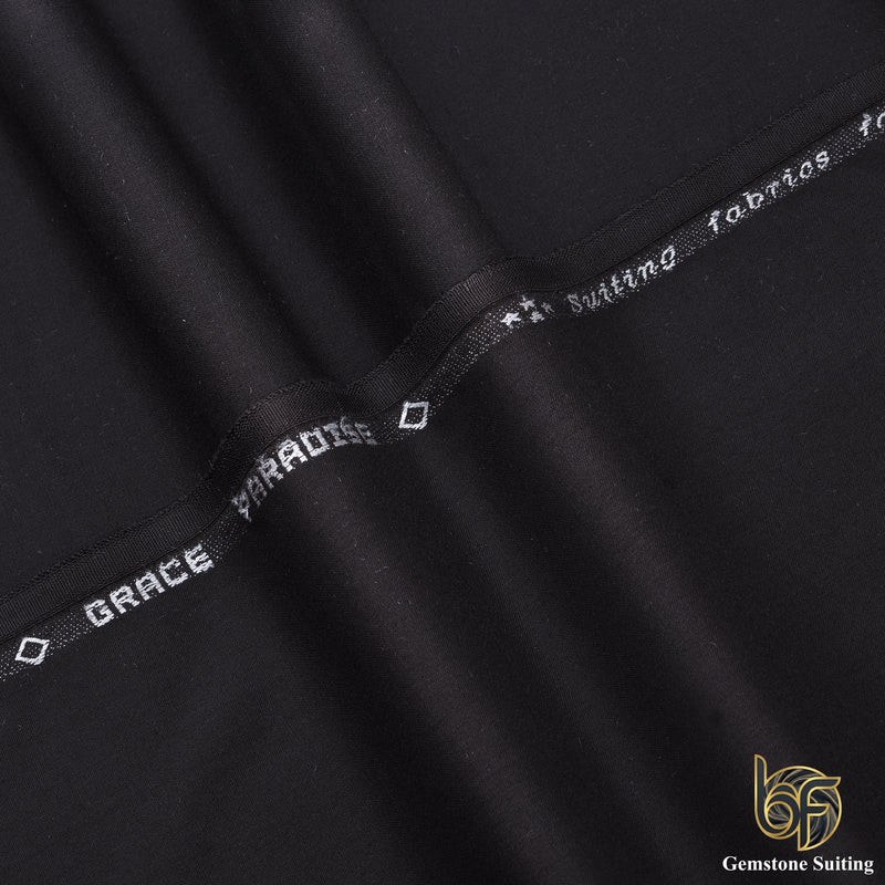 Midnight Black Premium Suiting Fabric-6