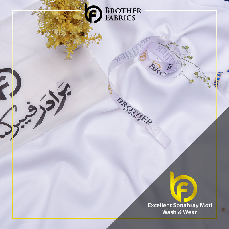 Brother Fabrics Excellent Sonahray Moti Wash & Wear – Pure Pearl White