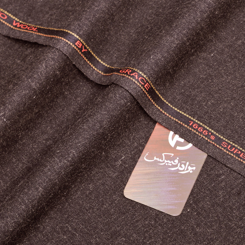 Grace Super Fine Wool Dark Espresso Brown Unstitched Men’s Suiting Fabric