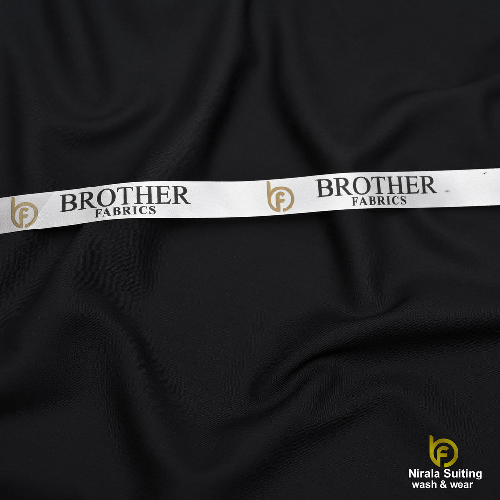Brother Fabrics Nirala Gold – Midnight Black | Premium Wash & Wear Fabric
