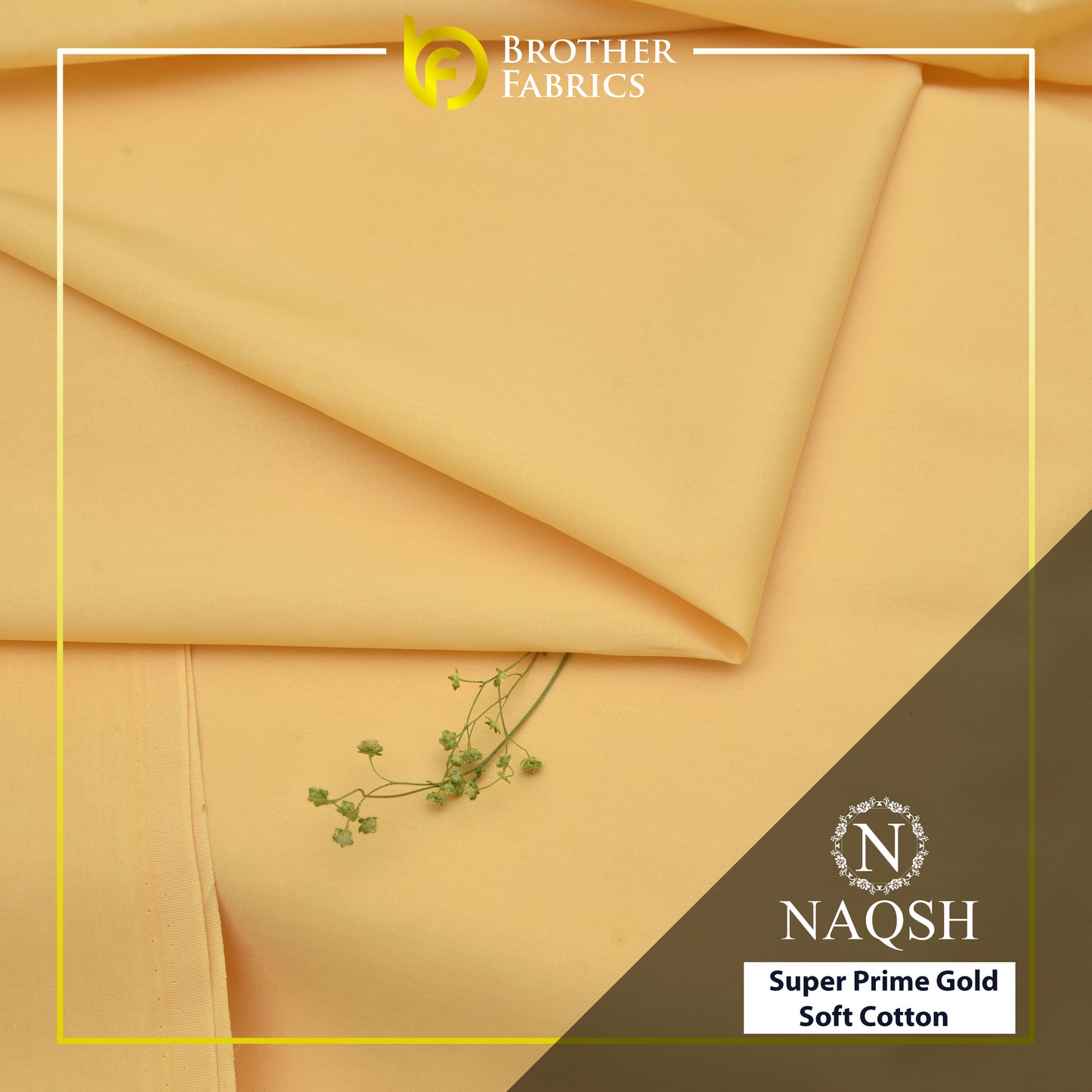 Naqsh Butter Yellow – Super Prime Gold Soft Cotton by Brother Fabrics
