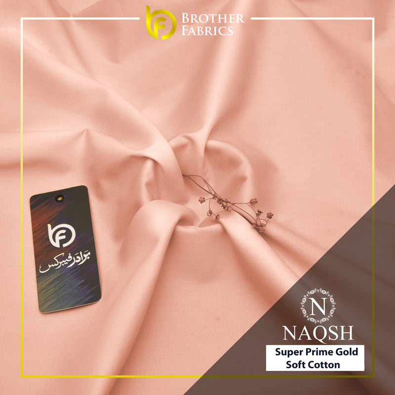 Naqsh Peach Blush – Super Prime Gold Soft Cotton by Brother Fabrics