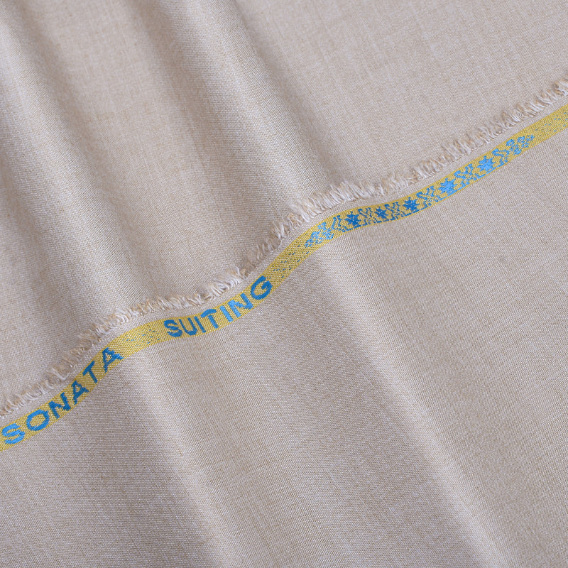 Sonata Premium Textured Taupe Beige Unstitched Men’s Suiting Fabric
